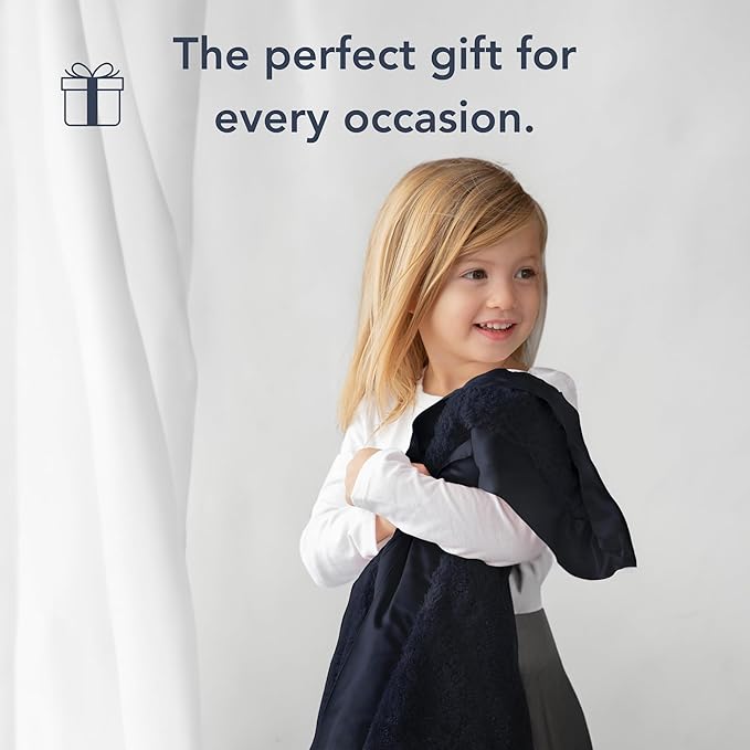 Little Giraffe Chenille Baby Blanket – 29x35” Soft Chenille with Satin Trim, Midnight | Ultra-Soft, Gentle & Safe, Lightweight & Breathable for Newborns & Toddlers