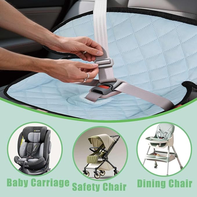 MOOB Waterproof Car Seat Protector - 2 Pack Premium Carseat Liner for Babies & Toddlers, Machine Washable & Quick-Dry, Anti-Slip Backing, Potty Training Pad for Infant Car Seat & Stroller (Black)