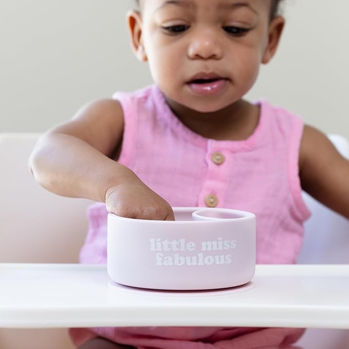 Bella Tunno Silicone Suction Bowl & Spoons for Toddlers & Babies, Food Grade BPA Free Silicone, Non Slip Base, Microwave & Dishwasher Safe, Ideal Baby-Led Weaning Bowl, Miss Mess/Love First Bite