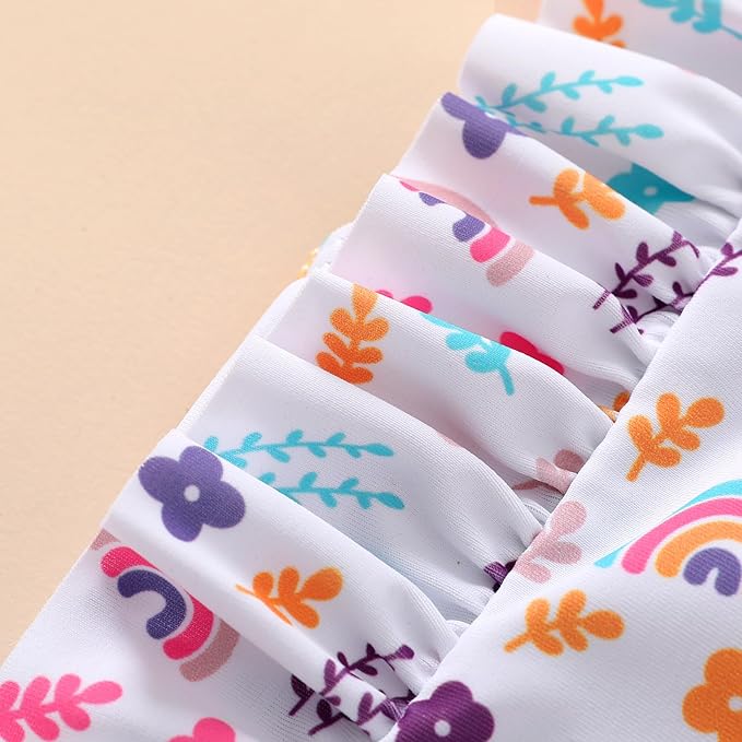 Happy Town One-Piece Infant Toddler Baby Girl Summer Swimsuit Watermelon Leopard Ruffle Swimwear Bikini Bathing Suit