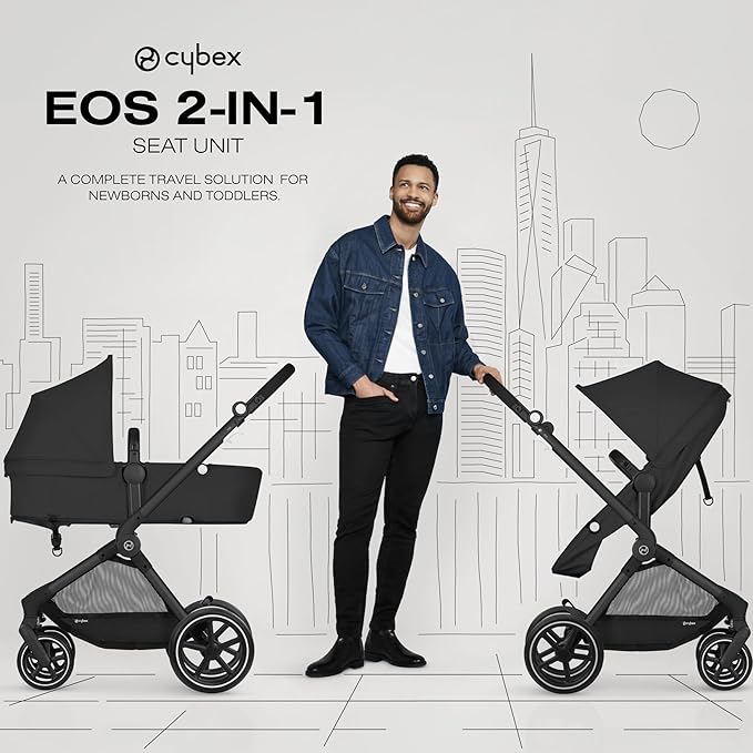 Cybex EOS 2-in-1 Stroller, Moon Black