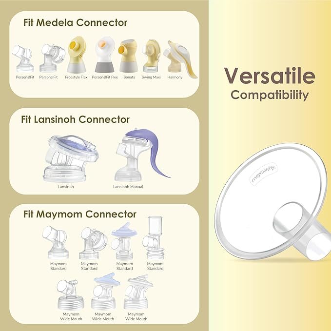 Maymom MyFit Crater Series 13mm Two-Piece Design Small Breastshield Compatible with Medela Breast Pump Parts; Replace Medela Shields; Fit Flex Connector; 2pc