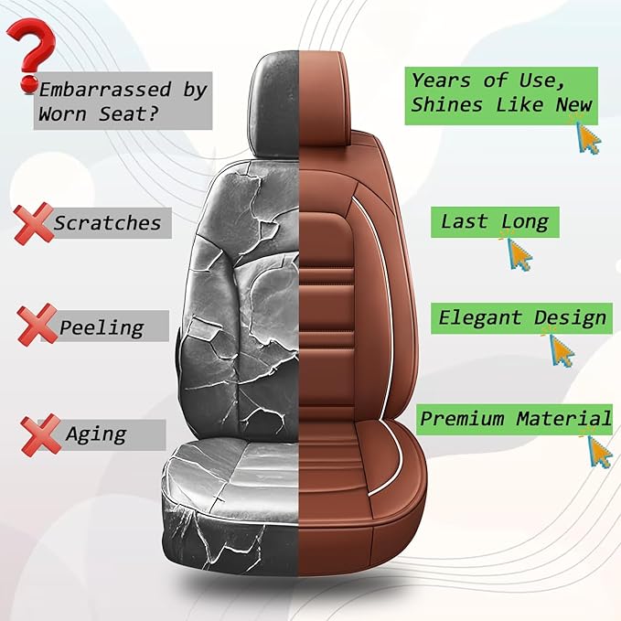 Seat Cover for Nissan Car Armada 2004-2024 | Car Seat Covers Front Seats, Waterproof Seat Protectors, Automotive Front Seat Covers (Front Seat, Coffee)