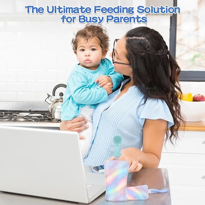 Infant Feeding Essentials & Baby Food Pouches Attachable Toppers: Seamless, Non-Drip Spoons for Baby's Diet, Compatible with Assorted Pouch Forms, Perfect for Infants 3+ Months, Pack of 5