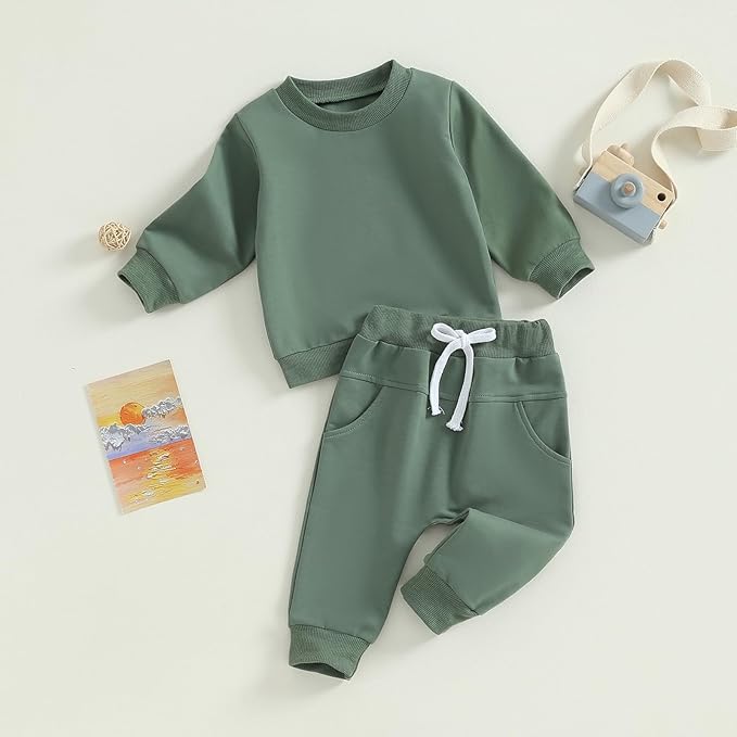 Tiaham Baby Boy Clothes Girl Outfits Fashion Sweatshirt Sweat Pant Kids Toddler Tops Pant Sets