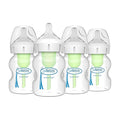 Dr. Brown's Natural Flow Anti-Colic Options+ Wide-Neck Baby Bottles 5 oz/150 mL,with Level 1 Slow Flow Nipple,4 Pack,0m+