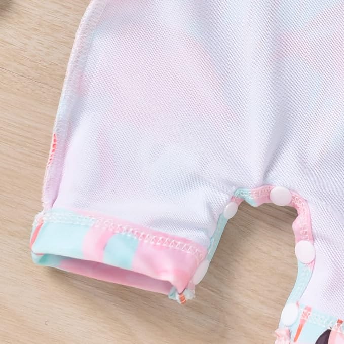 Aalizzwell Baby Girls Long Sleeve One Piece Bathing Suit with Hat