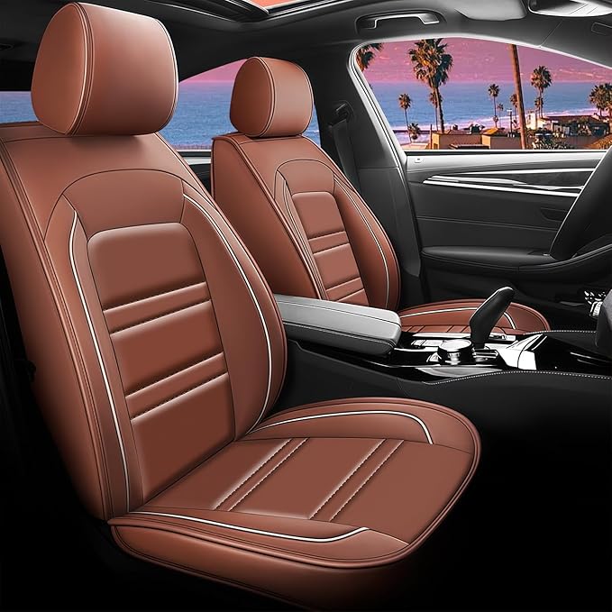 Seat Cover for Dodge Durango 2004-2025 | Car Seat Covers Front Seats, Waterproof Seat Protectors, Automotive Front Seat Covers (Front Seat, Coffee)