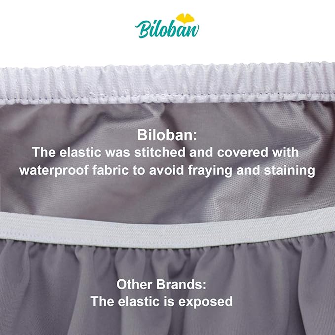 Biloban Reusable Diaper Pail Liner Bags 2 Pack for Ubbi Diaper Pail, Waterproof Larger Capacity & Washable Wet Bag for Dirty Diapers, Cloth Diaper, Laundry and Kitchen Garbage, Grey & White