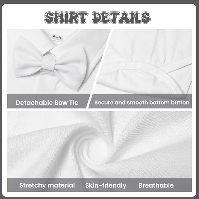 Baby Boy Clothes Suits Infant Gentleman Wedding Outfit Formal Dress Shirt Vest Bowtie Pants 4Pcs Baby Suit Sets