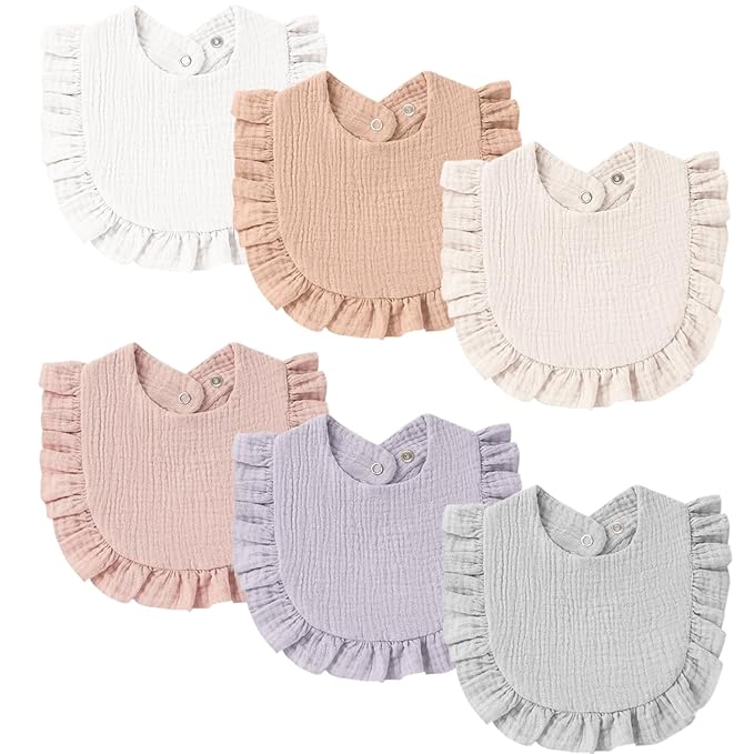 Baby Muslin Bibs Bandana Drool Bibs for Unisex Boys & Girls, Soft and Absorbent Cotton Teething Drooling Bib Set for Newborn Toddler