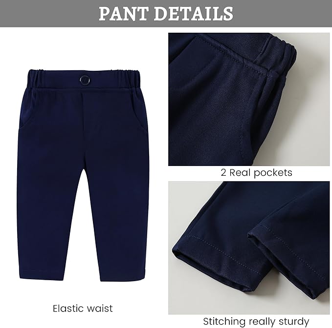 SANMIO Baby Boy Clothes Suits Infant Gentleman Outfit Collared Dress Shirt+Vest+Tie+Corsage+Pants 5Pcs Baby Suit Sets