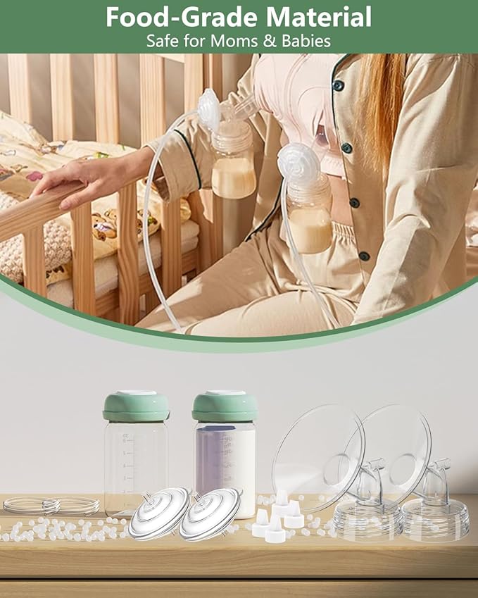 Breast Pump Parts Compatible with Spectra S1/S2/9 Plus/Synergy Gold, Full Set Replacement Parts for Spectra Include 31mm Flange, Duckbill Valve, Backflow Protector, Tubing, Bottle, Not Original Parts