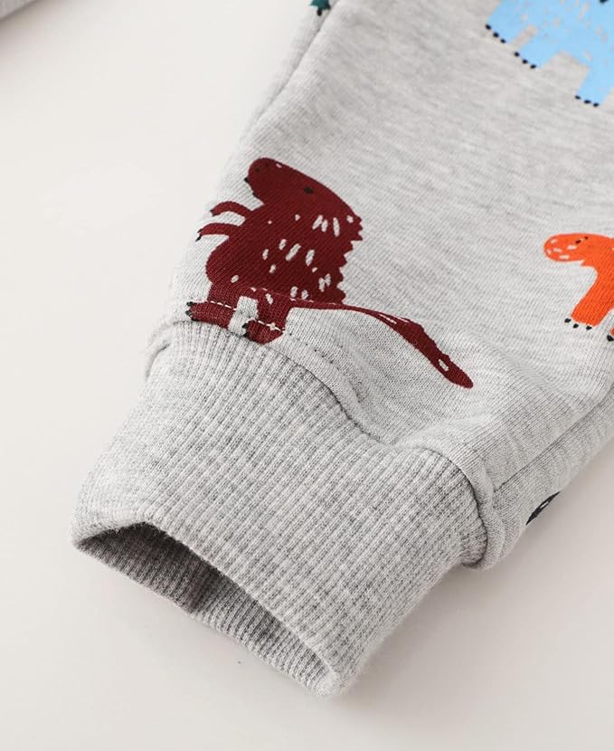 LOKTARC 2 Pack Boys Drawstring Sweatpants Cute Pattern Cotton Sport Jogger Pants