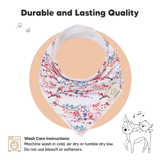 10-Pack Organic Baby Bandana Bibs for Girls - Super Absorbent Triangle Baby Bibs for Drooling and Teething Infant, 100% Cotton Extra Soft for Newborn, Infant 0-36 Months (Tea Party)