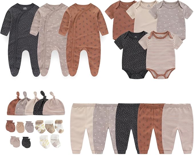 Newborn Layette Gift Set 27-Piece Baby Girl Clothes Bodysuits, Pants Essentials and Accessories 0-12Months