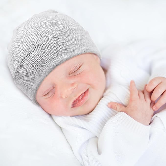 DRESHOW BQUBO 6 Pack Baby Hats for Boys Girls Unisex Baby Hat Soft Knit Cap Nursery Beanie for Newborn Infant Toddler Kid