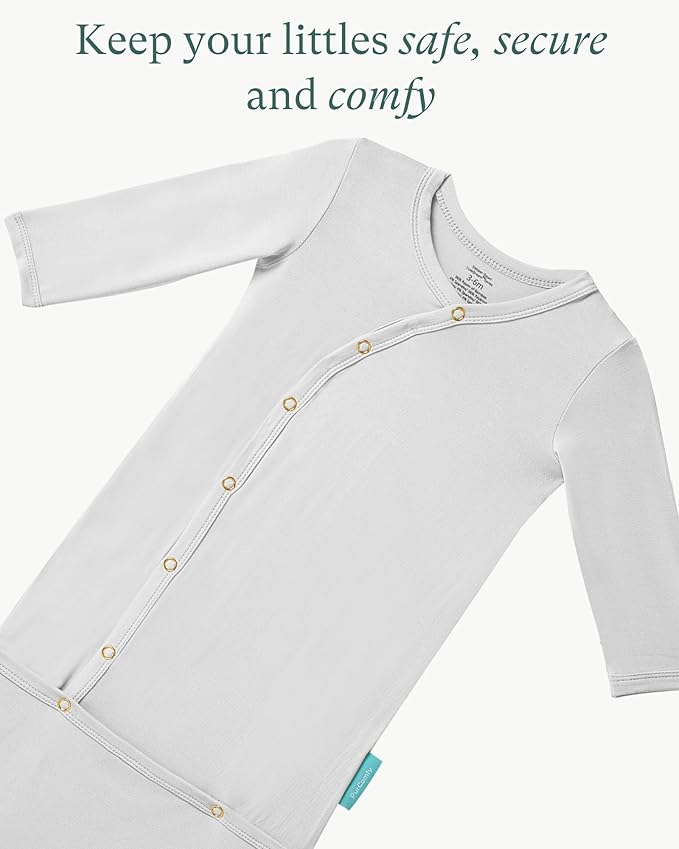PurComfy Supersoft Baby Sleeper Gowns, Premium Bamboo Viscose Infant Nightgown Sleepers Preemie Newborn Snap Bundler