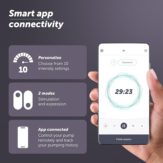 Elvie Stride 2 Hospital-Grade, App-Controlled Single Breast Pump - Hands-Free, Wearable, Ultra-Quiet & Electric with 10-Settings & Rechargeable