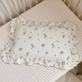 BuLuTu Muslin Toddler Pillowcase for Toddler Bed, Soft Breathable Standard Size Pillow Cover 20"x26", Animal Gray Bunny Toddler Pillow Case for Girls Boys Kids 1 2 3 4 5 6 Year Old, Envelope Closure