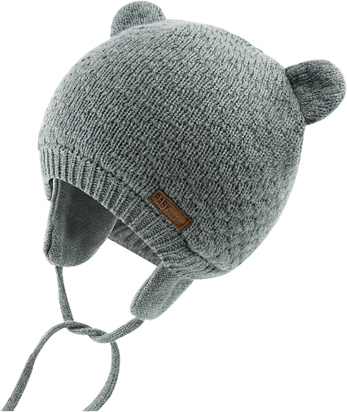 XIAOHAWANG Baby Hat Cute Bear Toddler Earflap Beanie Warm for Fall Winter