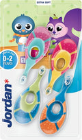 Jordan* | Step 1 Baby Toothbrush | 0-2 Years, Soft Bristles, BPA Free | Green & Blue | 4 Pack