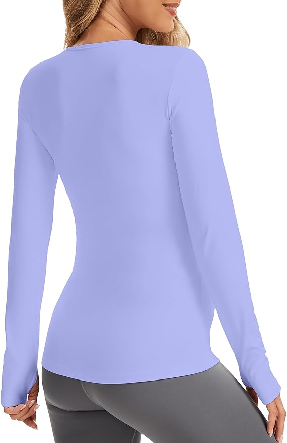 MathCat Maternity Long Sleeve Shirt with Thumbleholes,Pregnancy Casual Tee Blouse Athletic Yoga Workout Tops