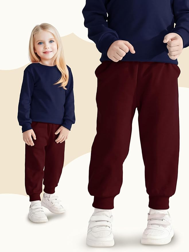 HXP 3 Pack Toddler Sweatpants Cotton Toddler Boys Girls Unisex Sweatpants Pants with Pocket Drawstring