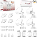 Pump Parts Compatible with Spectra S1/S2/9 Plus Breastpump, 4 Set Replacement Parts for Spectra Include 24mm Flange,Duckbill Valve,Backflow Protector,Tube,Bottle, Not Original Spectra S2 Accessories