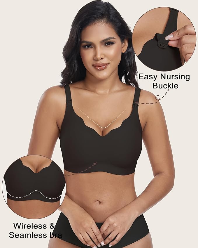 As Fairy Wireless Seamless Pumping Bra Hands Free Nursing Bra Wirefree Comfort Wearable Breast Pump Brass
