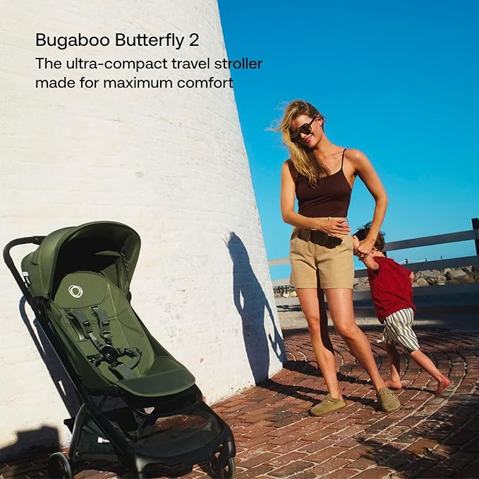 Bugaboo Butterfly 2 Travel Stroller, Ultra-Compact One-Second Fold, Lightweight and Airplane-Friendly (Indigo)