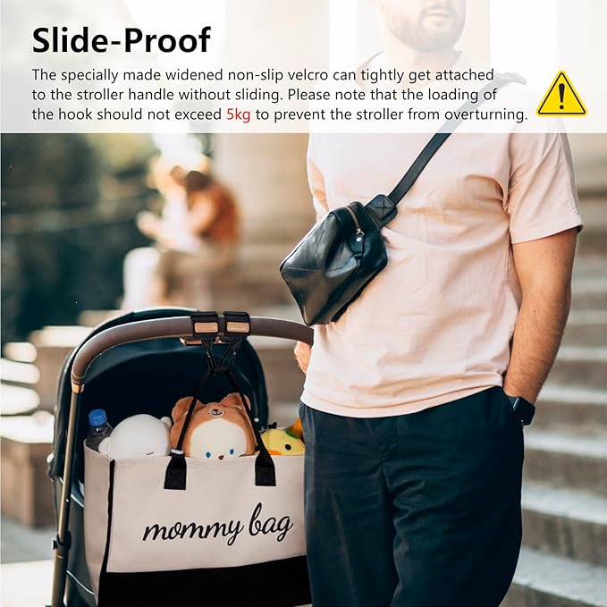 TOPDesign Universal Baby Stroller Organizer, Stroller Caddy with Detachable Mesh Bag & Heightened Insulated Cup Holders & Non-Slip Secure Hooks Accessories, Fits Most Strollers (Cats & Rockets)