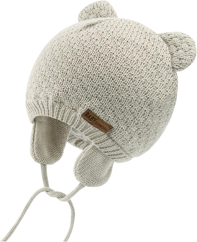XIAOHAWANG Baby Hat Cute Bear Toddler Earflap Beanie Warm for Fall Winter