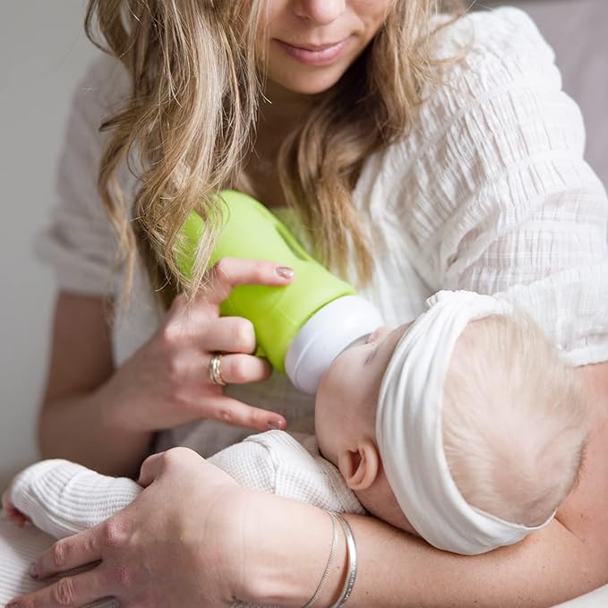 Olababy Silicone Sleeve for Avent Natural Glass Baby Bottles (8 oz, Pink)