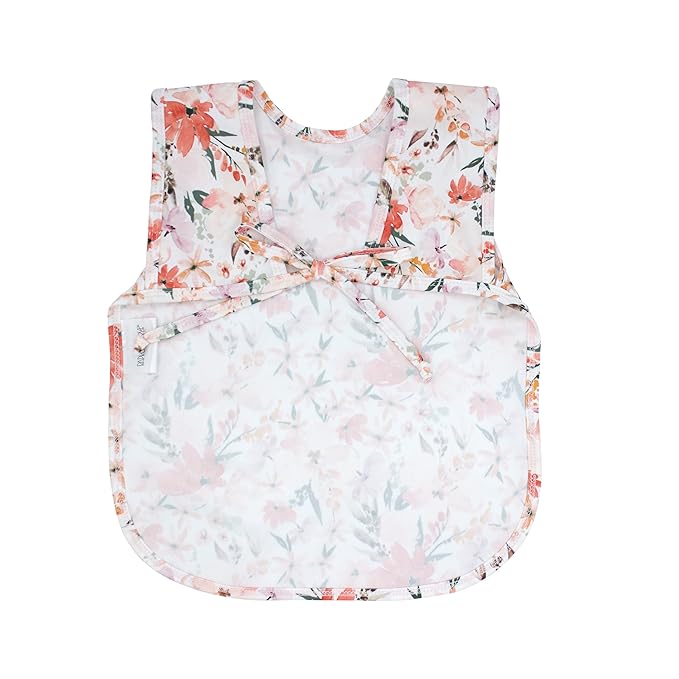 BapronBaby Peachy Dreams Bapron - No Neck Tie Safer Bib for Baby & Toddler - Soft Waterproof Stain Resistant - Machine Washable - Sz Preschool 3-5yrs