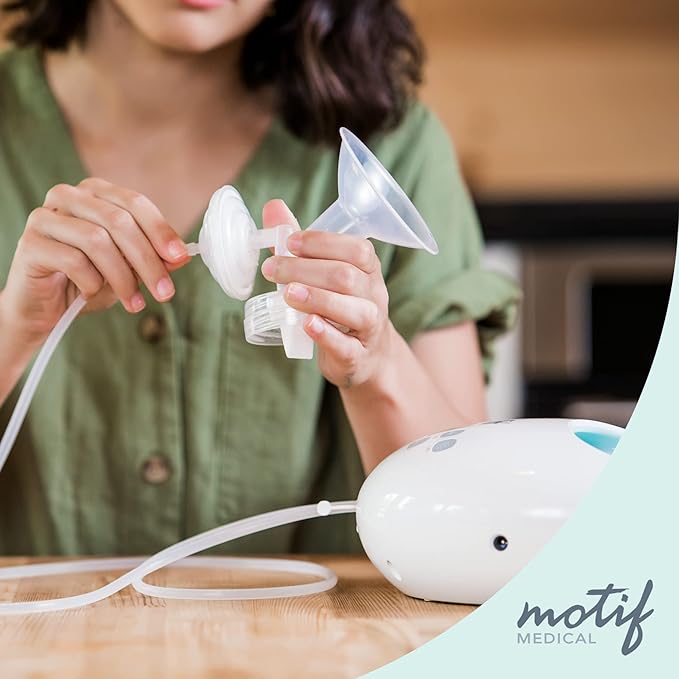 Motif Medical Luna Double Breast Pump Replacement Parts - Breast Pump Parts W/Bottles, Nipples, Tubing, Valves, Breast Shields (28mm), Diaphragms, Connectors & More - Safe Easy-to-Use Breast Pump Kit