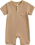 Kuriozud Newborn Infant Unisex Baby Boy Girl Clothes Button Romper Jumpsuit Basic One Piece Outfits