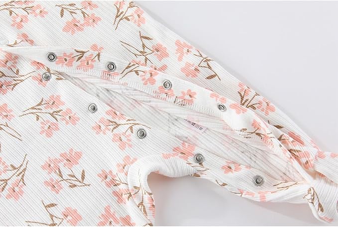 Fashion Baby Boy Girl Clothing Set Cotton Soft 3-Piece Long Sleeve Button Rompers 5-Pack Hats&Gloves Infant Clothes