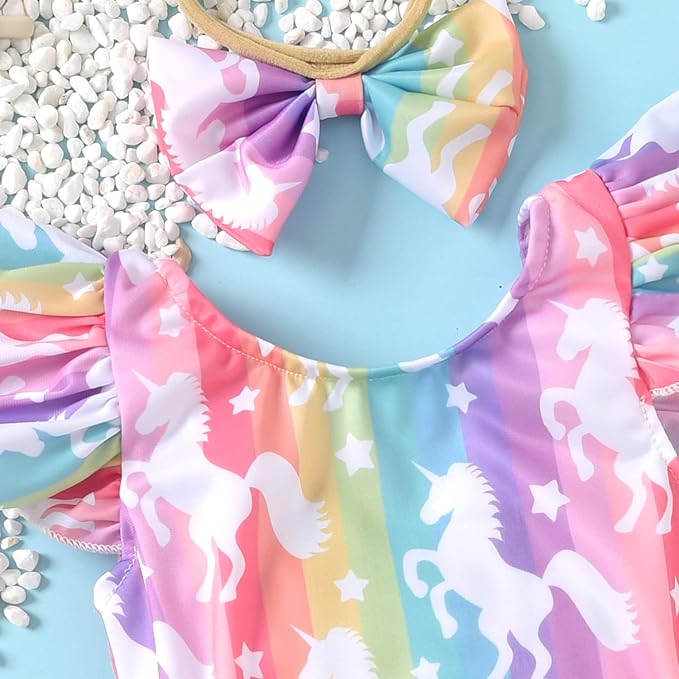 Toddler Girl Baby Ruffles Mermaid Fish Scale Swimsuit One Piece Swimwear Bathing Sunsuit