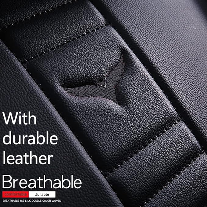 Waterproof 5 Car Seat Covers for Suzuki 1999-2025 95% Models, Premium Leather Automotive Front and Back Seat Protectors Compatible with Airbag Black & Black Line