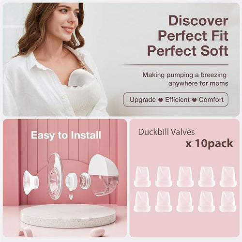 10 PCS Silicone Duckbill Valve Compatible with Momcozy M5 Wearable Breast Pump, Designed for M5 Electric Breast Pump Replacement Parts, Pumping Breastfeeding Essential Accessories for New Moms