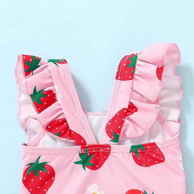 Happy Town One-Piece Infant Toddler Baby Girl Summer Swimsuit Watermelon Leopard Ruffle Swimwear Bikini Bathing Suit