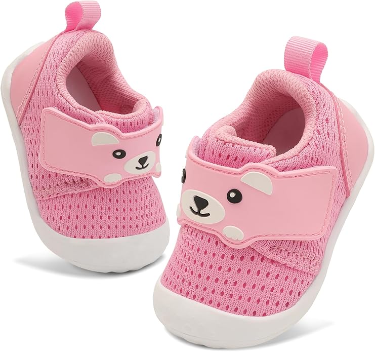 FEETCITY Baby Walking Shoes Wide Baby Shoes Boys Girls Infant Sneakers Crib Shoes Breathable Toddler Barefoot Shoes Slip On Shoes