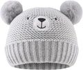 JANGANNSA Cute Bear Baby Beanie Pompom Baby Boys Hat Infant Toddler Winter Knitted Beanies for Girls