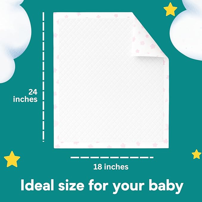 Eli with Love Disposable Baby Changing Pads - Soft, Waterproof & Leakproof Liners Absorbent Underpads - Large Travel Size Diaper Changing Mat for Home, Car, Diaper Bag - (20 Pack, Floral)