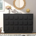 Anbuy Black Baby Dresser for Bedroom, Dresser for Baby with 6 Drawers, Storage and Organization Unit with Square Handles for Nursery, Kids Bedroom
