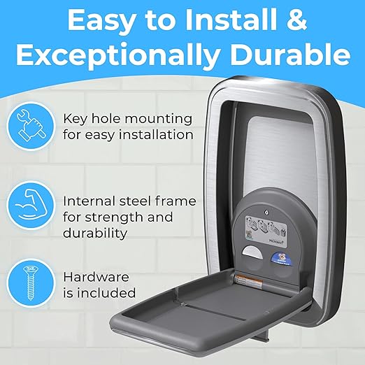 Koala Kare Baby Changing Station Vertical Surface-Mounted, Model KB311-SSWM (Stainless Steel)
