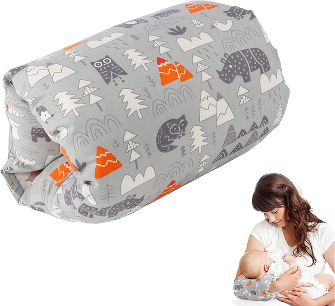 Cozy Cradle Pillow, Baby Feeding Arm Pillow,Soft Cotton Bottle Nursing Arm Pillows for Newborn,Breastfeeding Pillows for More Support for Mom and Baby,Ergonomic Nursing Essentials (Gray)