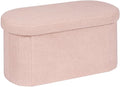 B FSOBEIIALEO Ottoman with Storage for Living Room, Sherpa Folding Storage Ottoman Foot Rest, 30 Inches Collapsible Bedroom Bench Pink