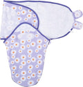 LollyBanks Baby Swaddles 100% Organic Cotton, 0-3 Months Baby Girl Swaddles with Easy Change Zipper, Swaddle Sack for Newborn Girls (Daisy Print)